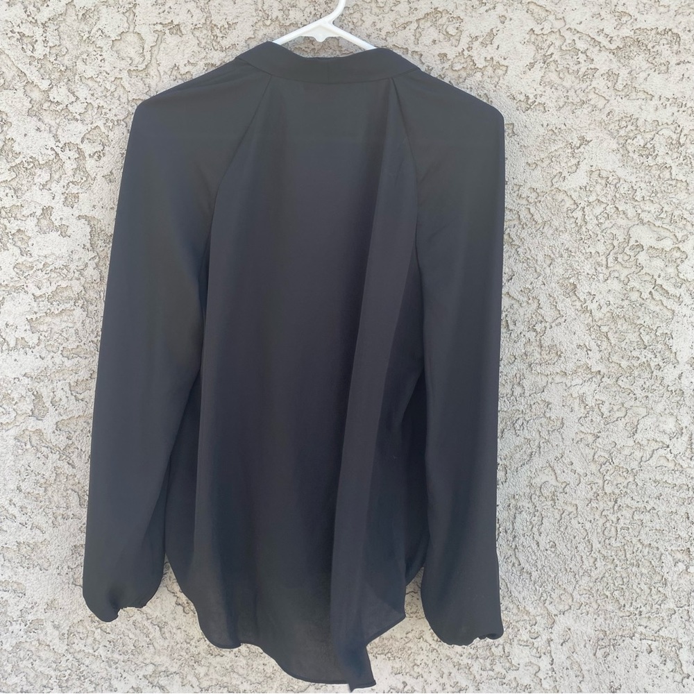 INC INTERNATIONAL CONCEPTS Black V Neck Blouse - Picture 3 of 11